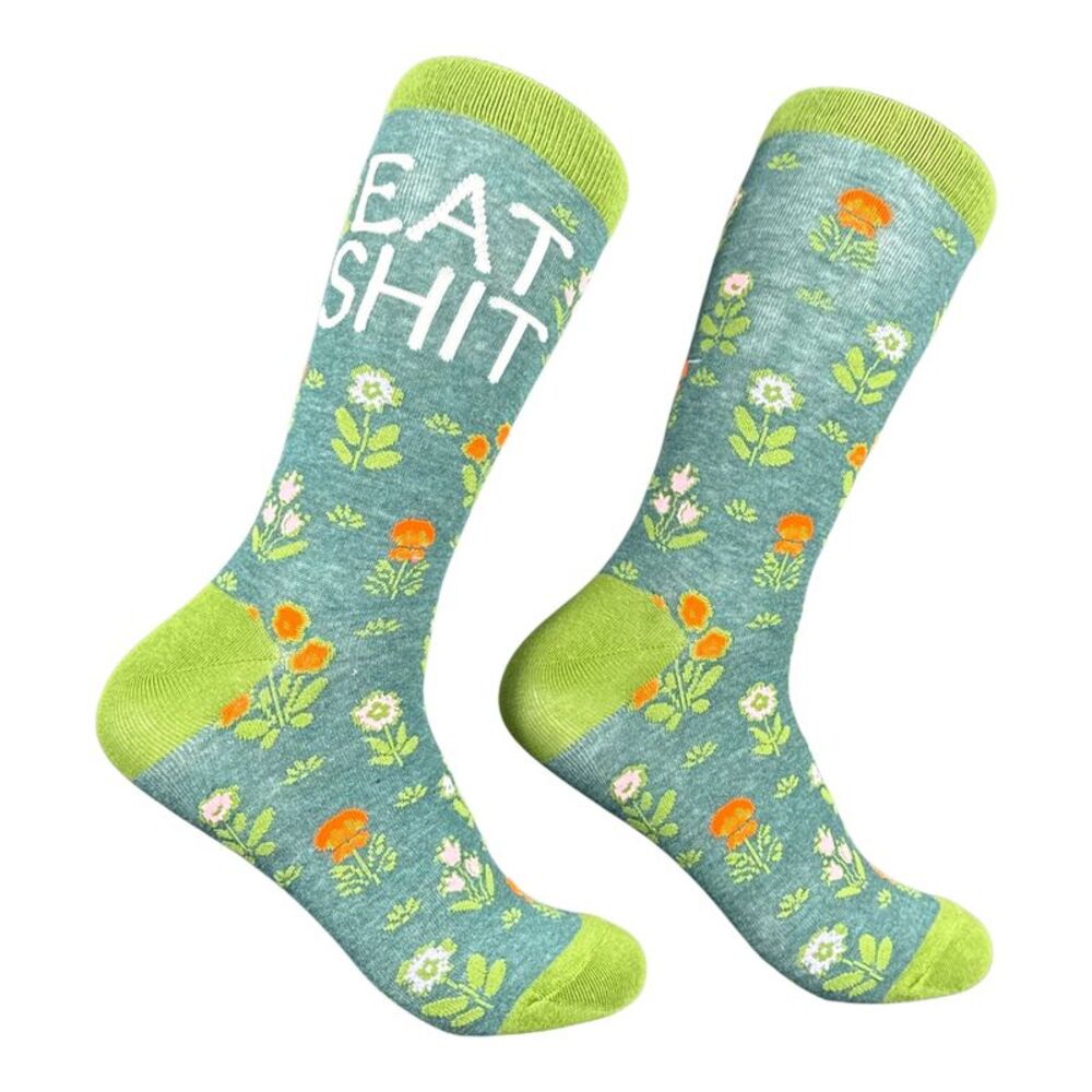 Eat  Flowers Socks Funny Sarcastic Floral Footwear For Ladies